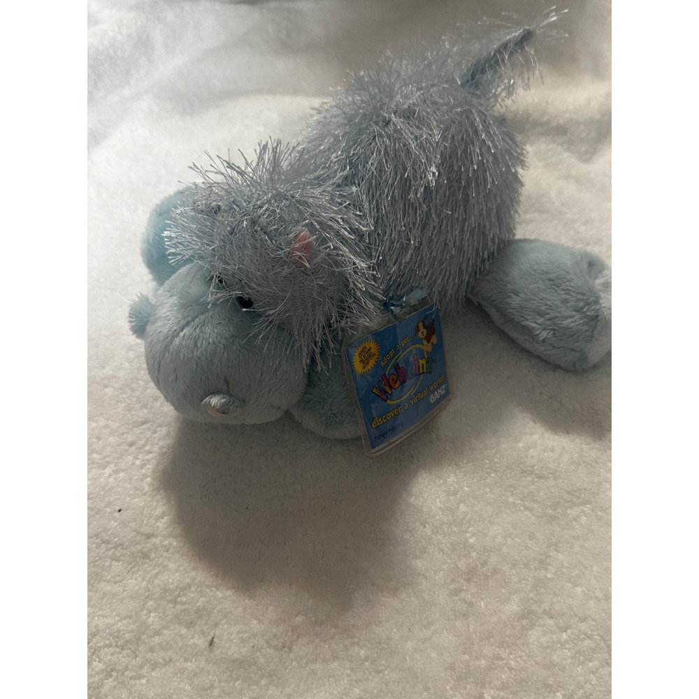 Ganz Webkinz Hippo Plush Blue HM009 New With Sealed Code Tag Collectible Toy